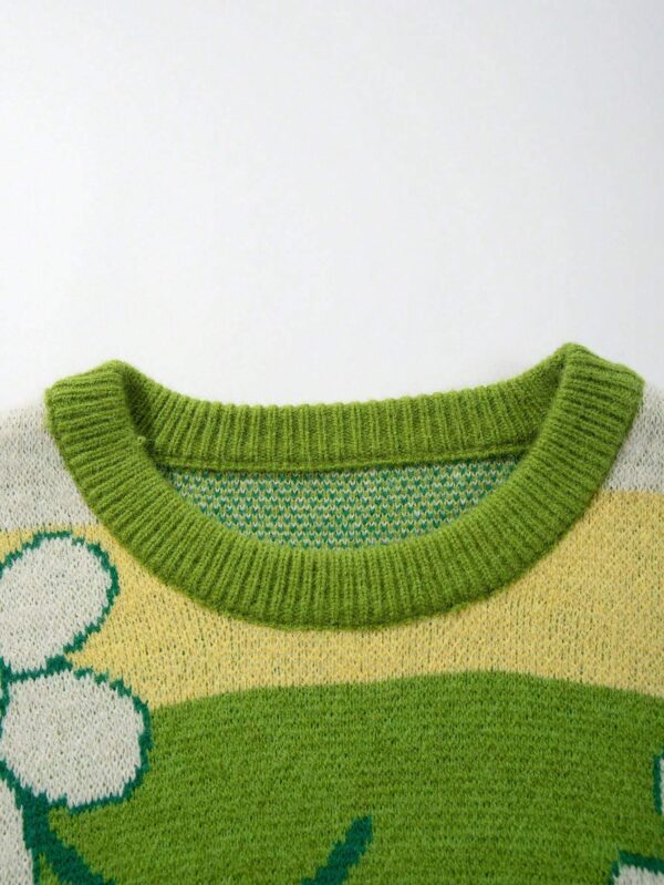 Sweater verde floral - Imagen 4